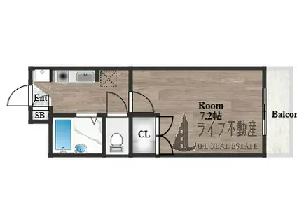 メゾンツジモト(1K/1階)の間取り写真