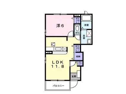 カルティエトゥールB(1LDK/1階)の間取り写真