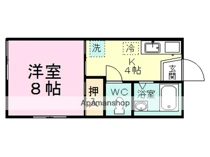 メゾンエスポワールII(1K/1階)の間取り写真