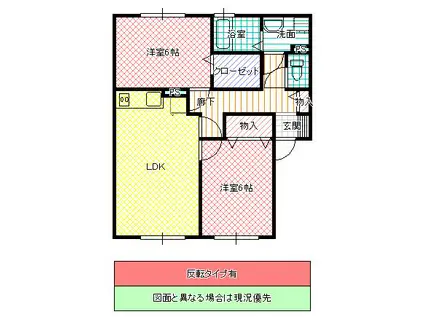 フローレス・リーベ B(2LDK/2階)の間取り写真