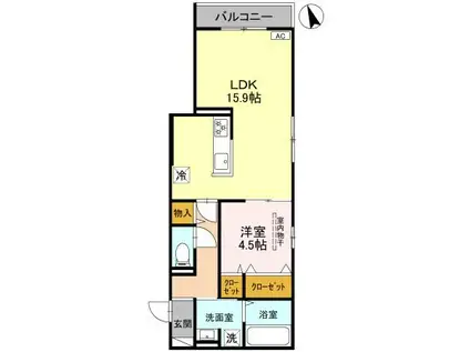 上甲子園廣和レジデンス(1LDK/2階)の間取り写真