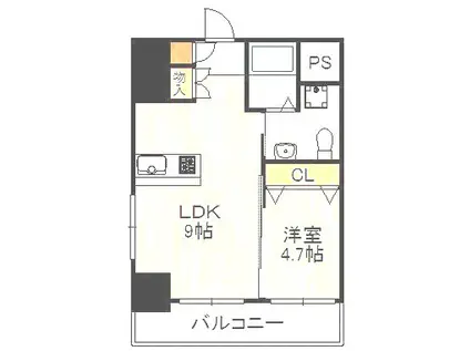 ベーシックビルディング八幡(1LDK/11階)の間取り写真