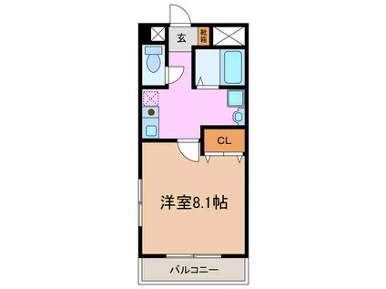 セレニール和合III(1K/3階)の間取り写真