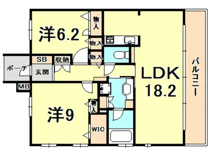ITコート苦楽園(2LDK/2階)の間取り写真