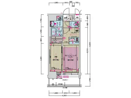 プレサンス梅田東クォーレ(1LDK/5階)の間取り写真