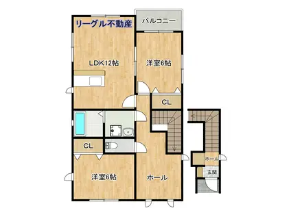 ファミール箕輪C(2LDK/2階)の間取り写真