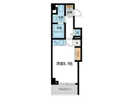 ミテッツァ矢向(ワンルーム/1階)の間取り写真