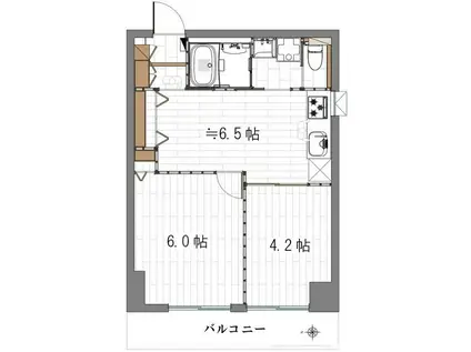 ライオンズマンション蓮沼(2DK/2階)の間取り写真