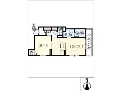 エクラージュ吹上(1LDK/3階)の間取り写真