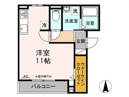S・FIFTY(ワンルーム/2階)の間取り写真