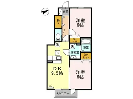 サンモール豊田(2DK/1階)の間取り写真