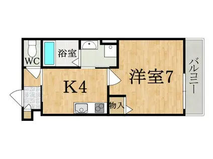 クレアール学園中(1K/3階)の間取り写真