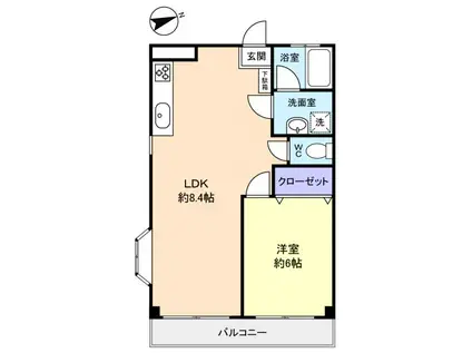 コーポ・フレンドリー(1LDK/3階)の間取り写真