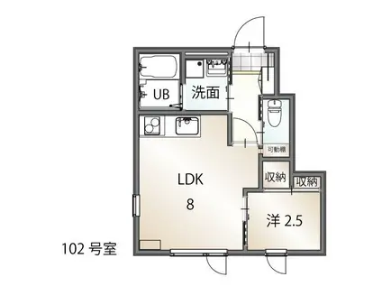 山猫荘(1LDK/1階)の間取り写真