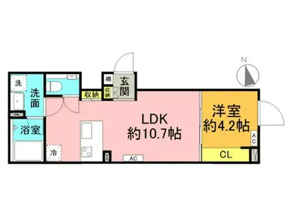 レーヴレジデンス代々木(1LDK/B1階)の間取り写真