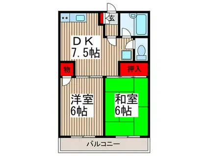 ドミール白幡(2DK/5階)の間取り写真