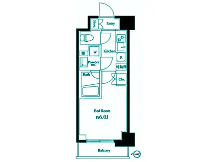 ハーモニーレジデンス武蔵小杉シャープ002(1K/4階)の間取り写真