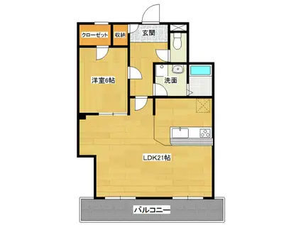 ハミングバードつくば(1LDK/1階)の間取り写真