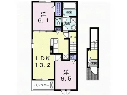 モルゲンロート本郷(2LDK/2階)の間取り写真