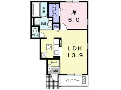 メゾン・ルミエール(1LDK/1階)の間取り写真