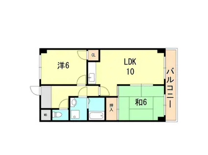 ジョイフル明和(2LDK/3階)の間取り写真