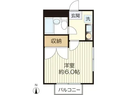 ハイツカワイ(1K/1階)の間取り写真