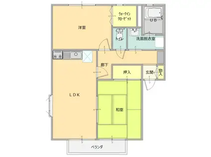 ラッフルズコート(2LDK/1階)の間取り写真