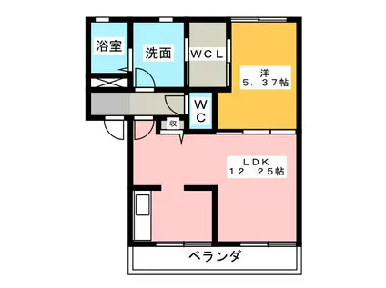 ファミール葵A(1LDK/2階)の間取り写真