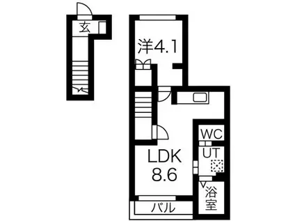 協和II(1LDK/2階)の間取り写真