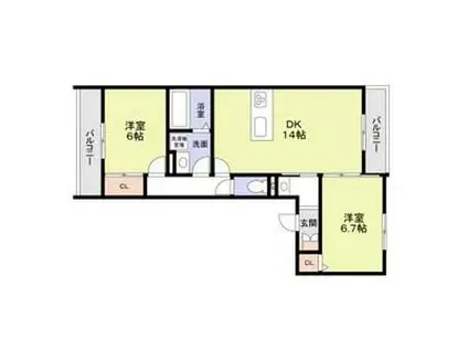 BELL FEMME SATO(2LDK/3階)の間取り写真