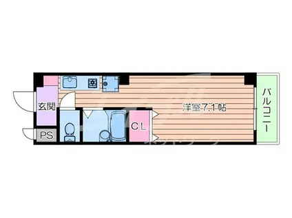 レコルテ千里中央(1K/2階)の間取り写真