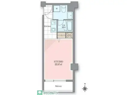 ホテル&レジデンス六本木(1K/7階)の間取り写真