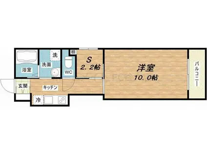 ミコノス北浜(1SK/9階)の間取り写真