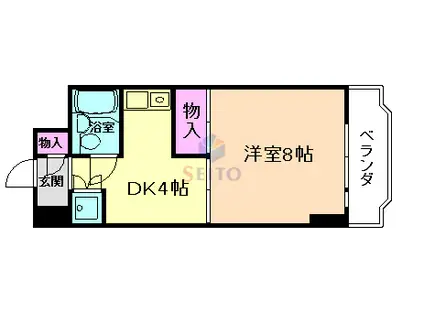 ブランコート豊中(1DK/6階)の間取り写真