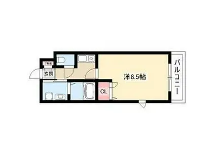 アムール白浜(1K/2階)の間取り写真