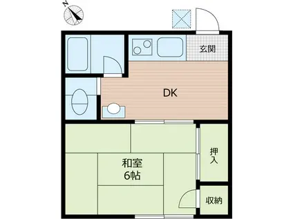 MGB狛江(1DK/2階)の間取り写真