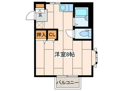 プラザグランドゥール(1K/2階)の間取り写真