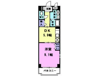 フィオーレ(1DK/1階)の間取り写真