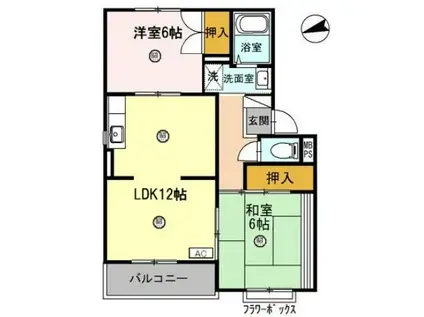 ヌーブルミエール松本(2LDK/2階)の間取り写真