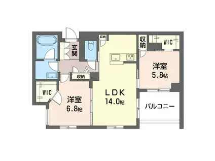 メゾン オルジュ(2LDK/1階)の間取り写真