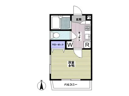 クラヴィス大島(1K/3階)の間取り写真