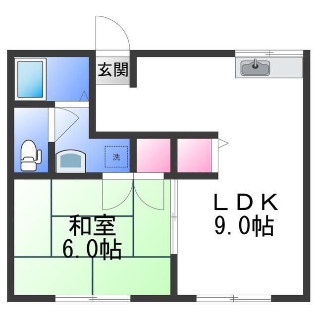 ネクサス小雑賀I(1LDK/2階)の間取り写真