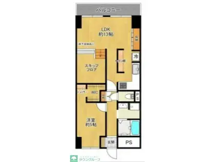 ライオンズマンション狭山(1LDK/1階)の間取り写真