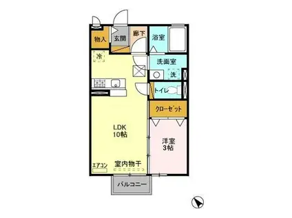 ヴァン・ソフィア(1LDK/1階)の間取り写真