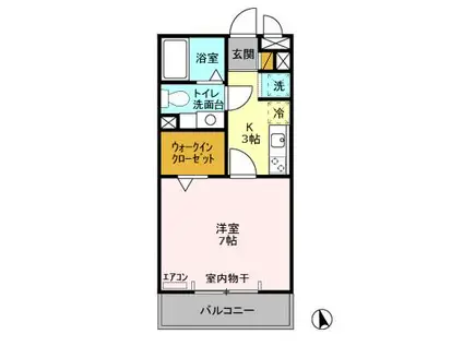 グランドセントレア888A・B(1K/2階)の間取り写真