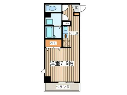 インフィニティー湘南(1K/2階)の間取り写真