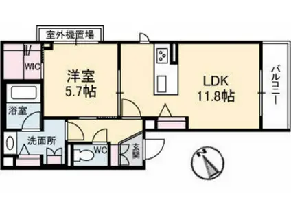 ALEGRIA(1LDK/3階)の間取り写真