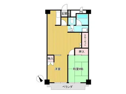 宮崎台グリーンパレス(2LDK/2階)の間取り写真