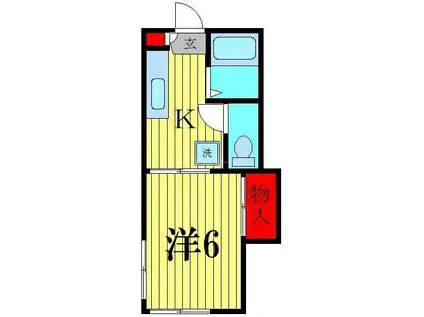 スターハイツ(1K/2階)の間取り写真