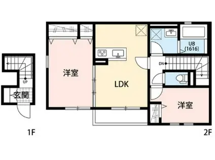 デュラ・カーサ ラセーヌ(2LDK/2階)の間取り写真